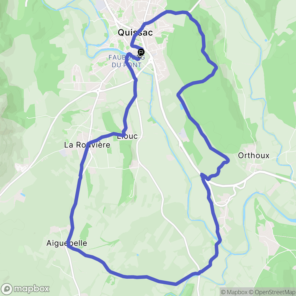 Quissac : carte du parcours de randonnée - France