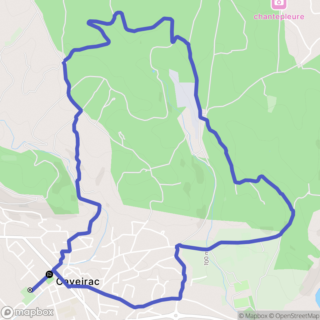 Caveirac : carte du parcours de randonnée - France