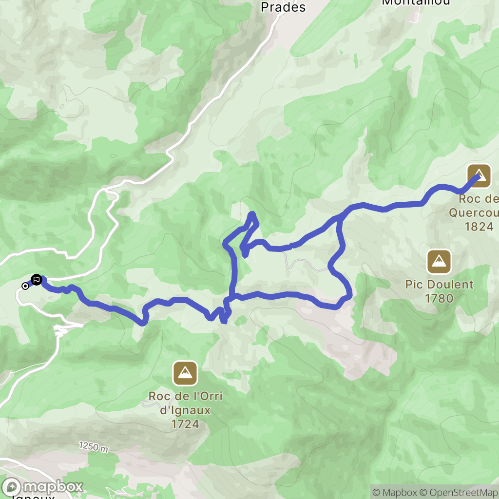 Caussou : carte du parcours de randonnée - France