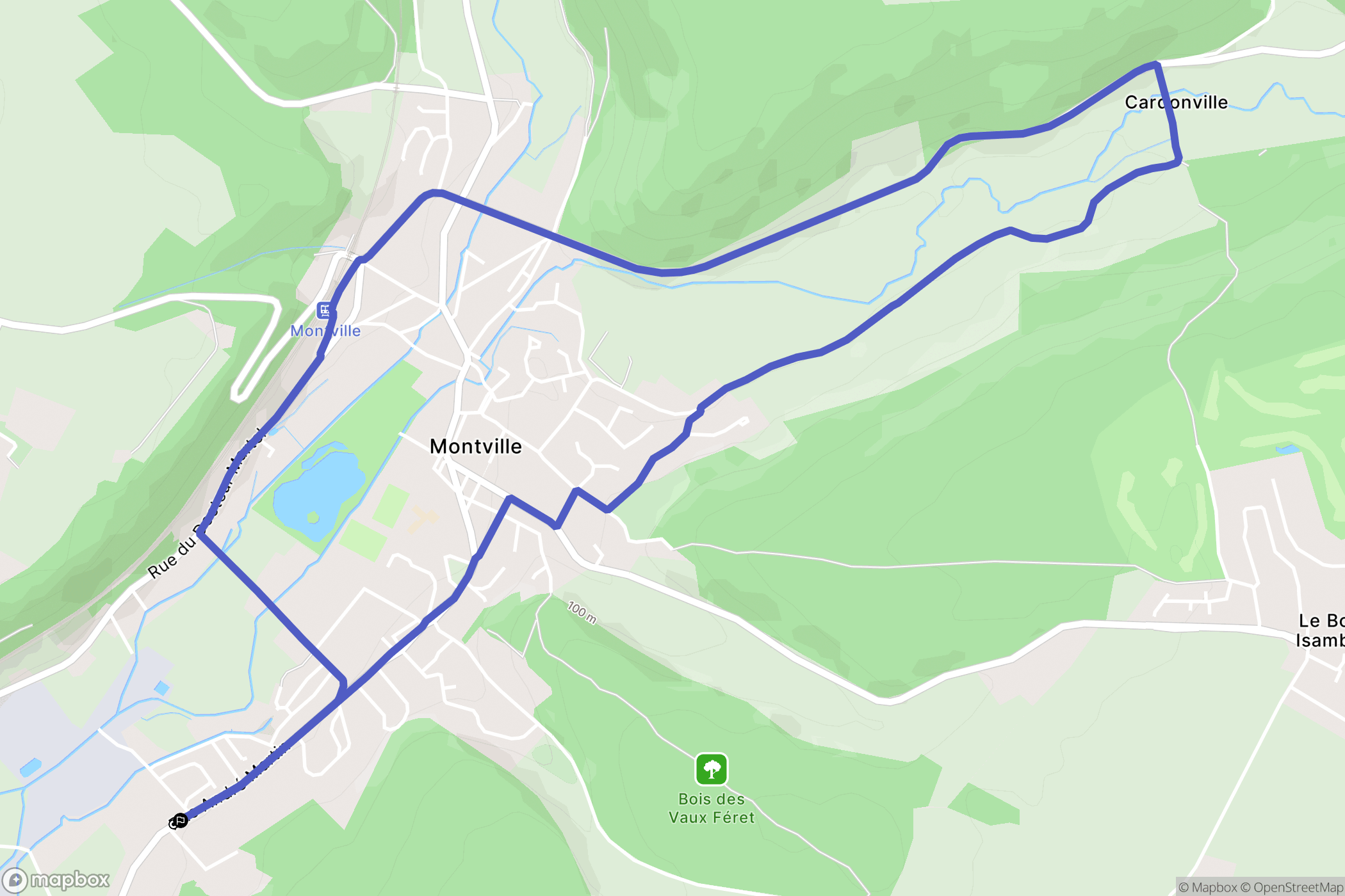 Montville : carte du parcours de randonnée - France