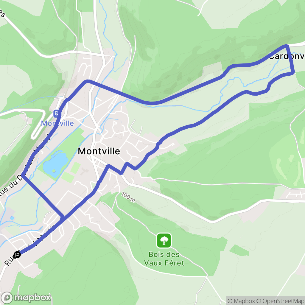Montville : carte du parcours de randonnée - France