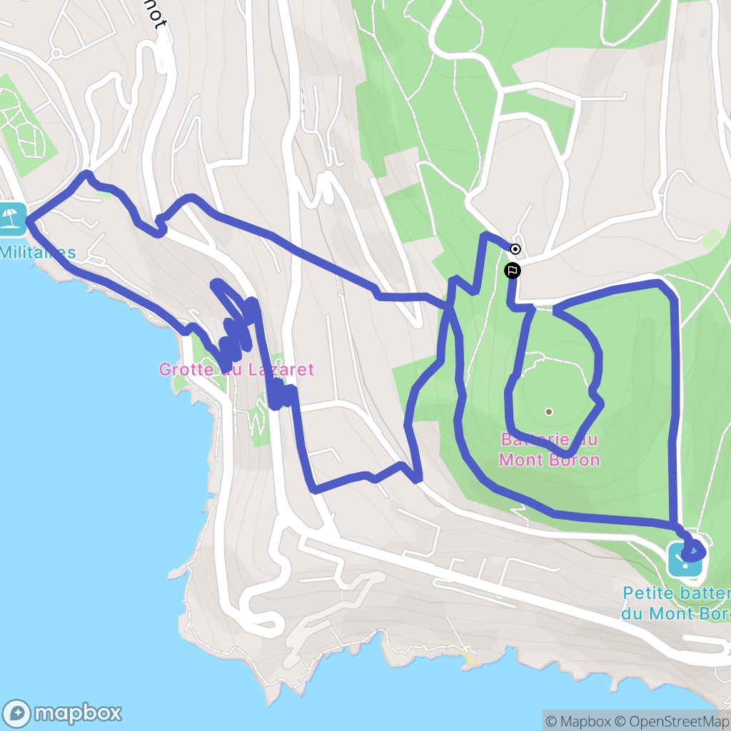 Nice : carte du parcours de randonnée - France
