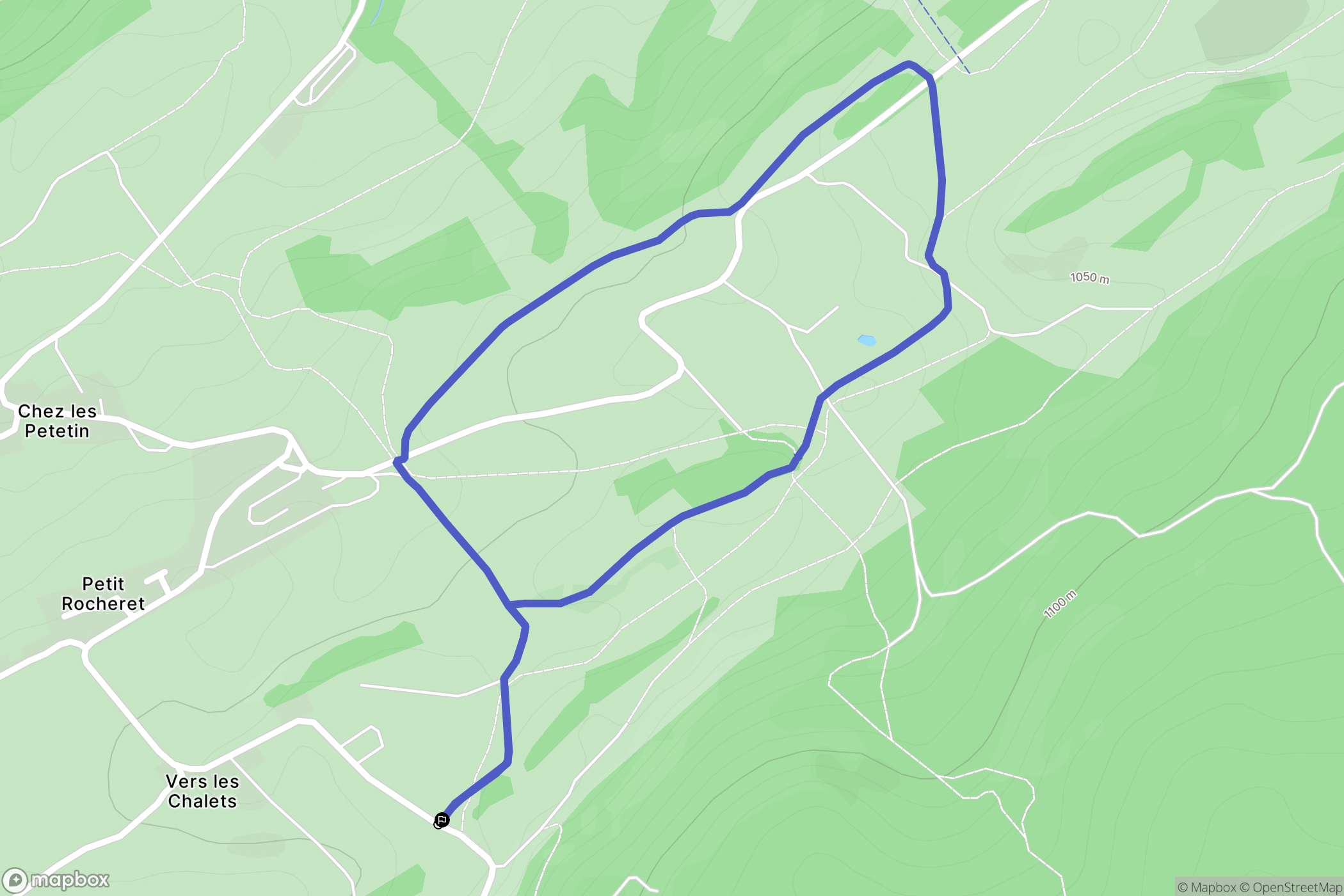 Foncine-le-Haut : carte du parcours de randonnée - France