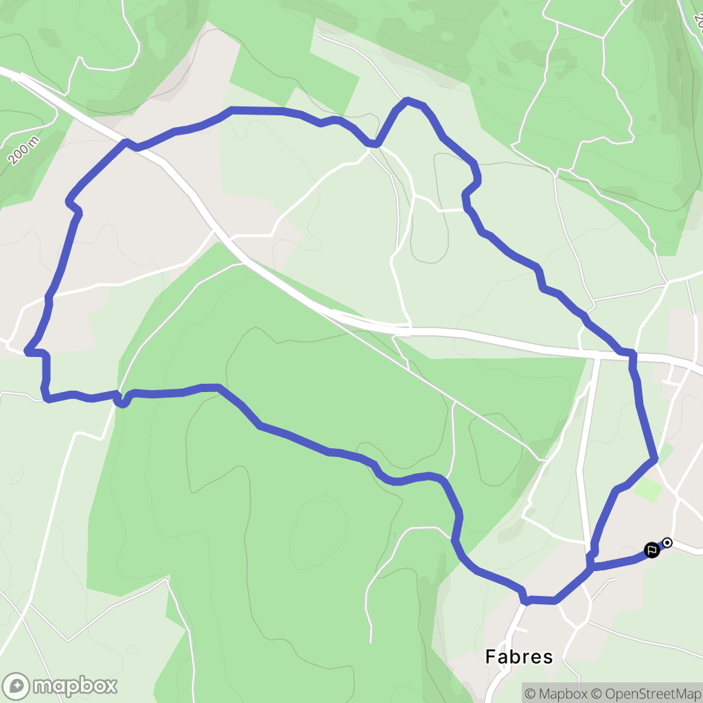 Baron : carte du parcours de randonnée - France