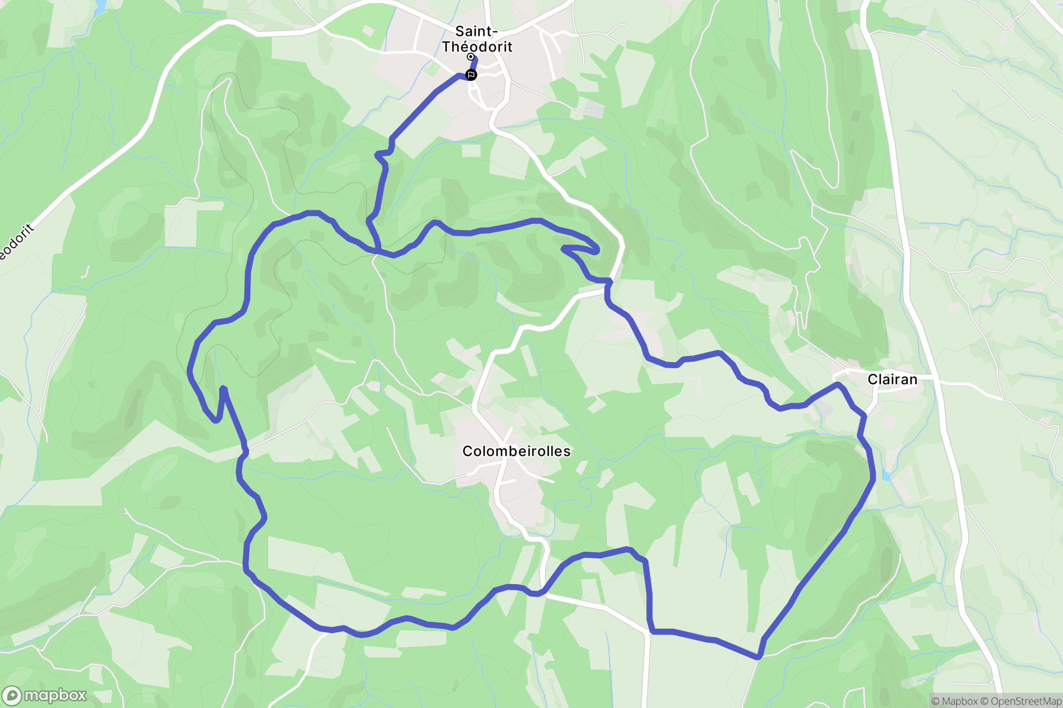 Saint-Théodorit : carte du parcours de randonnée - France