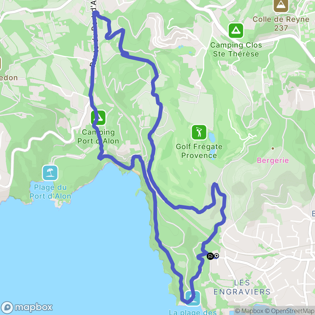 Bandol : carte du parcours de randonnée - France