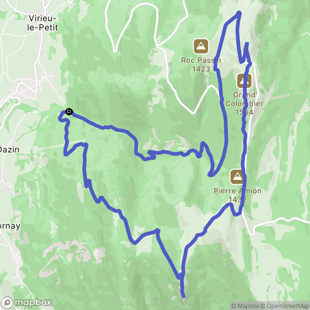 Munet, Arvière-en-Valromey : carte du parcours de randonnée - France