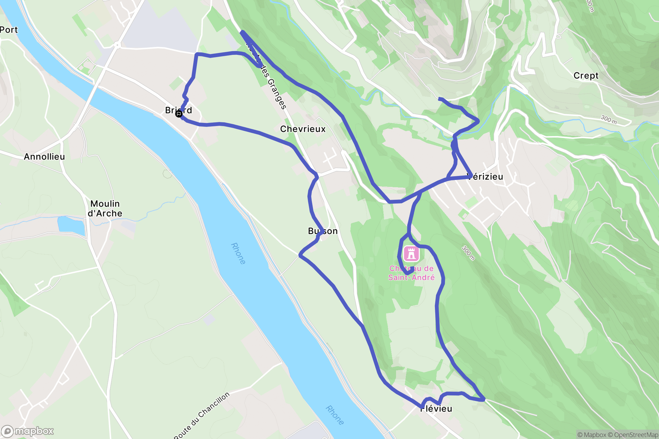 Briord : carte du parcours de randonnée - France