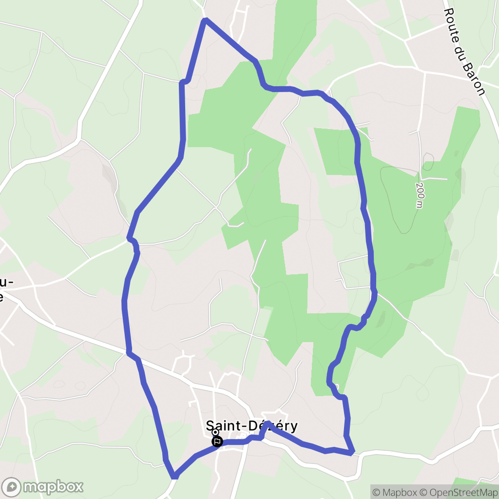 Saint-Dézéry : carte du parcours de randonnée - France