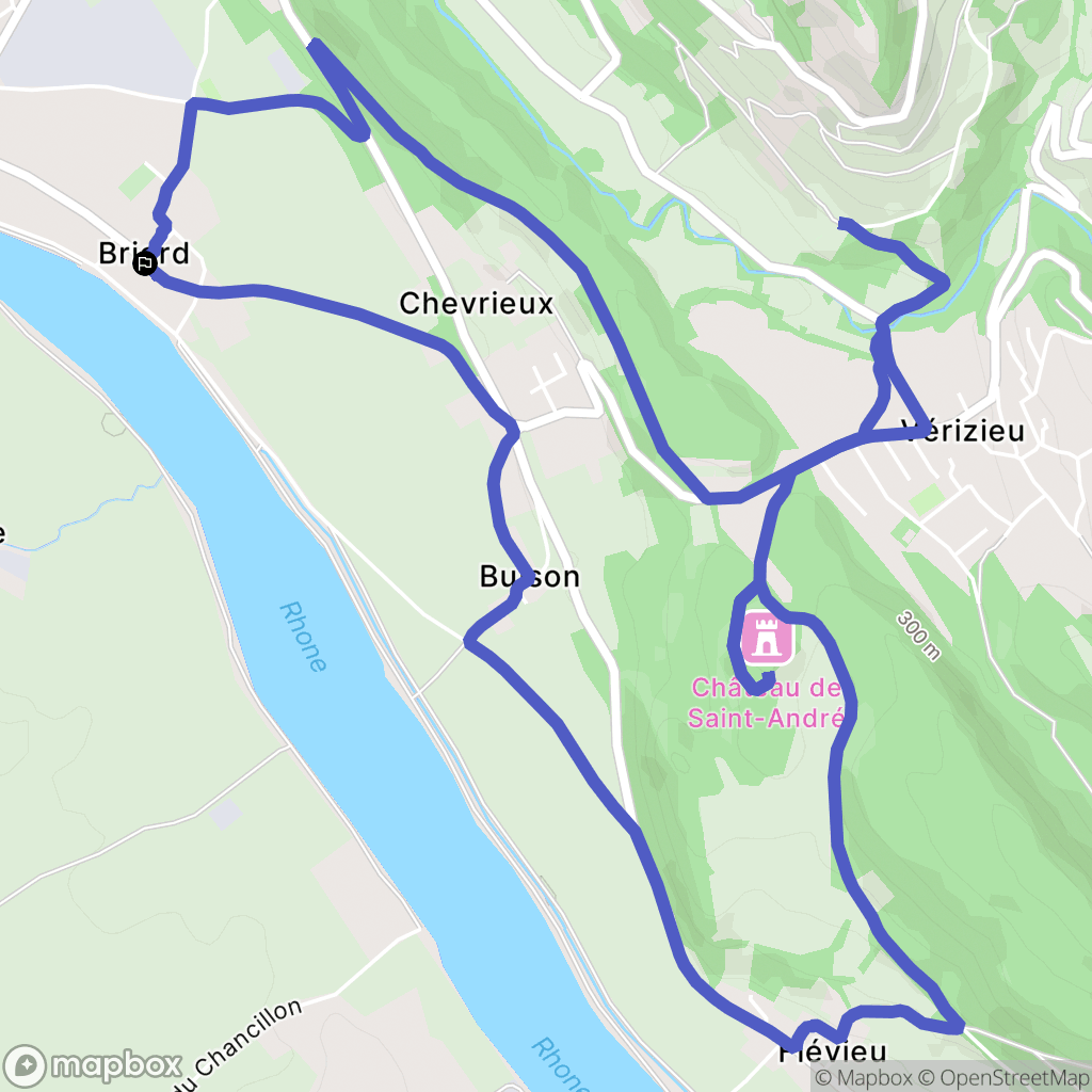 Briord : carte du parcours de randonnée - France