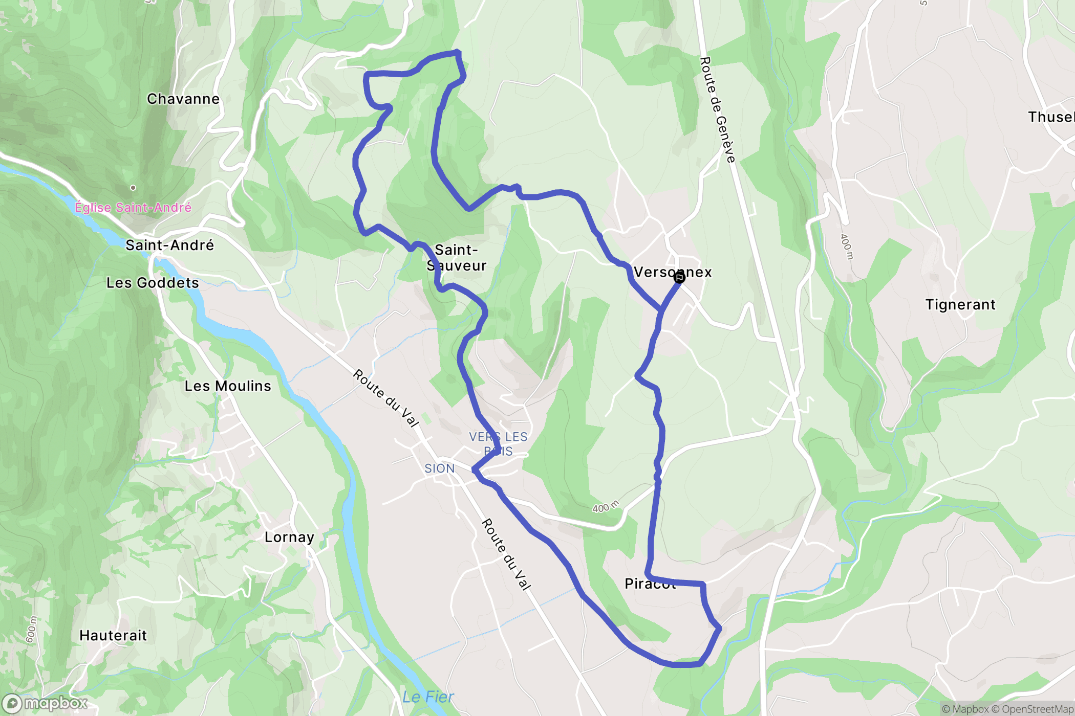 Versonnex : carte du parcours de randonnée - France