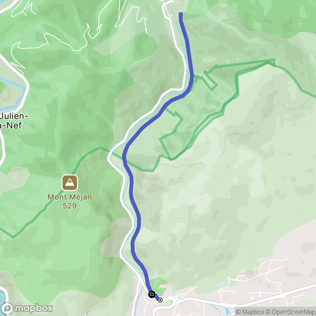 Ganges : carte du parcours de randonnée - France