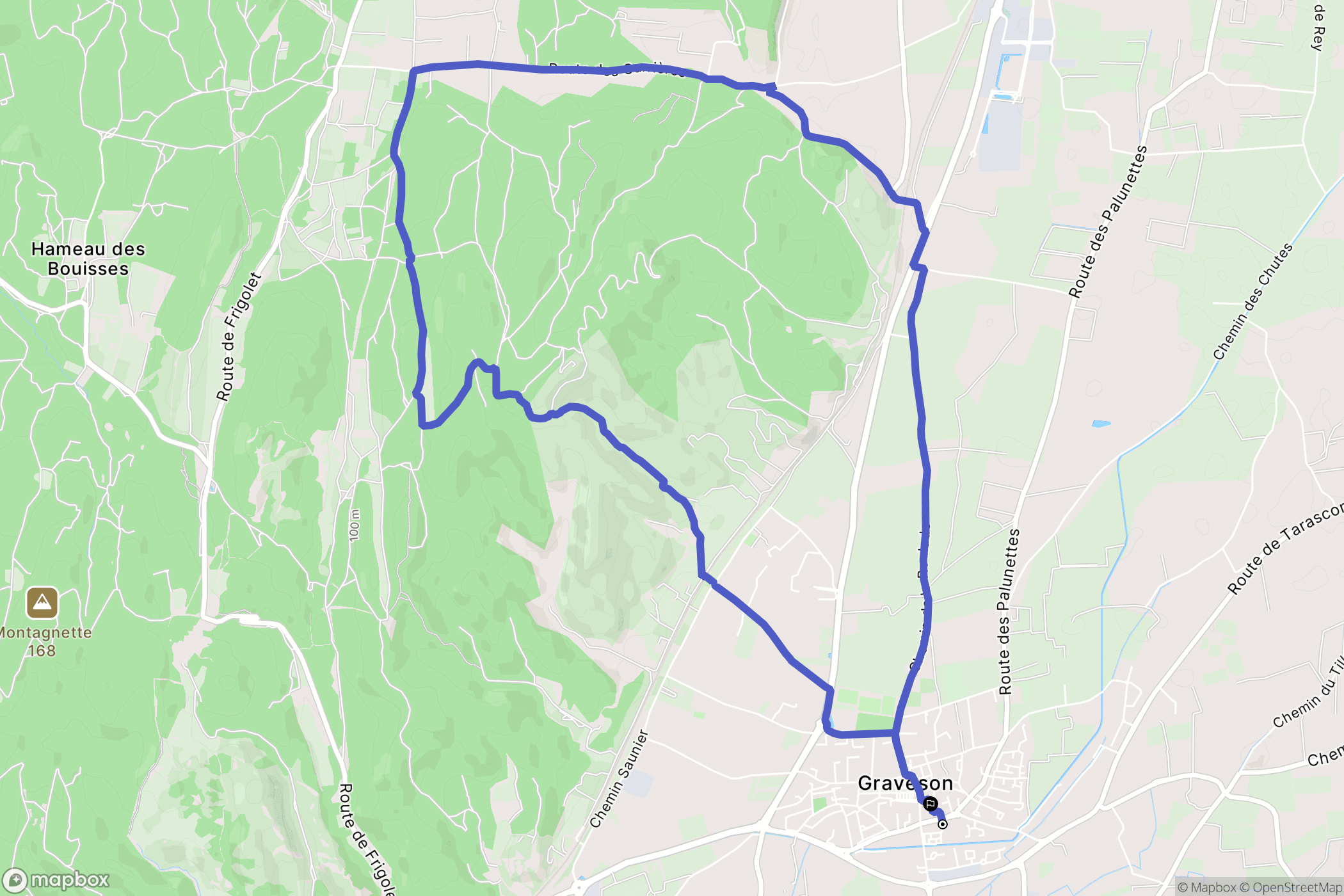 Graveson : carte du parcours de randonnée - France