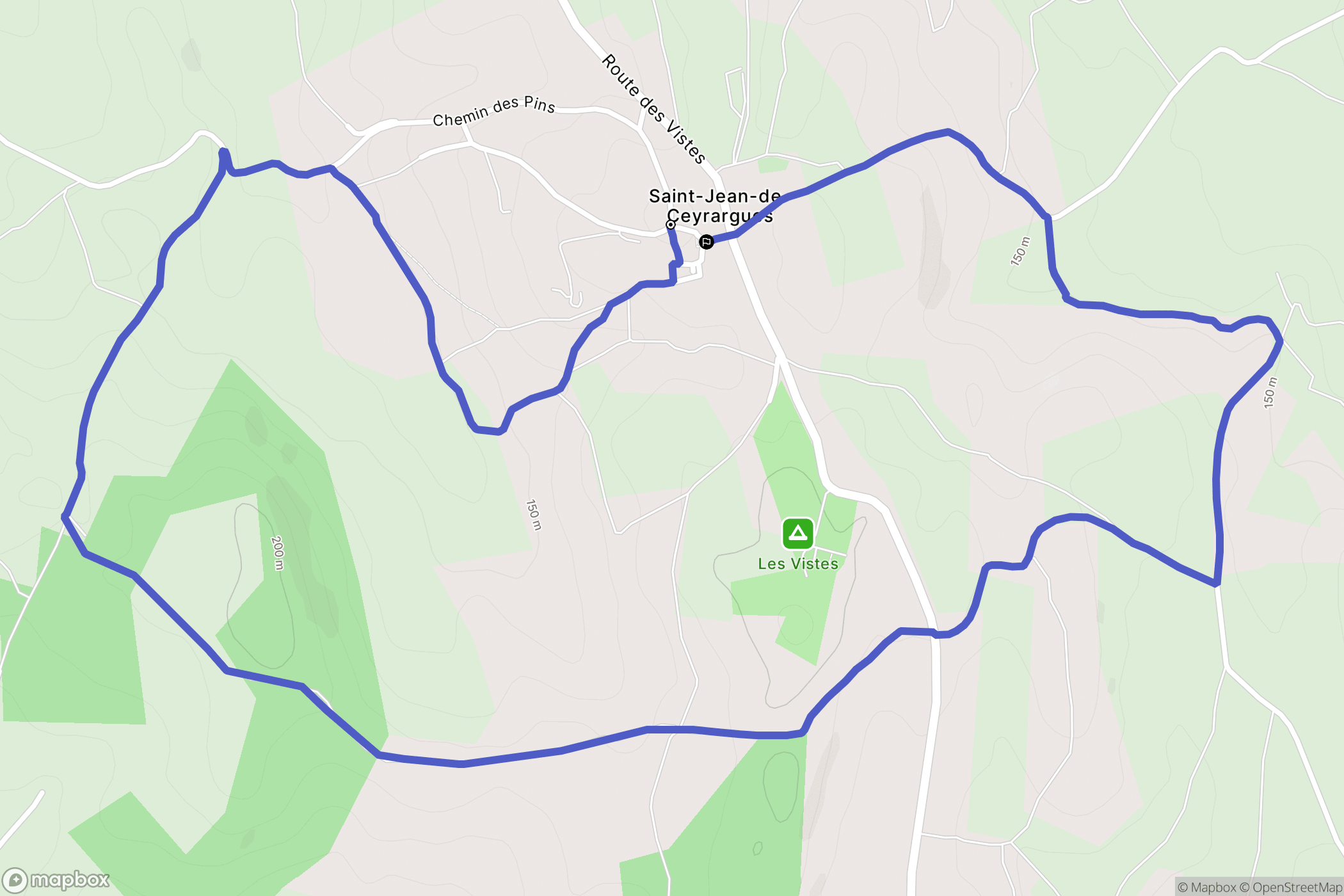 Saint-Jean-de-Ceyrargues : carte du parcours de randonnée - France