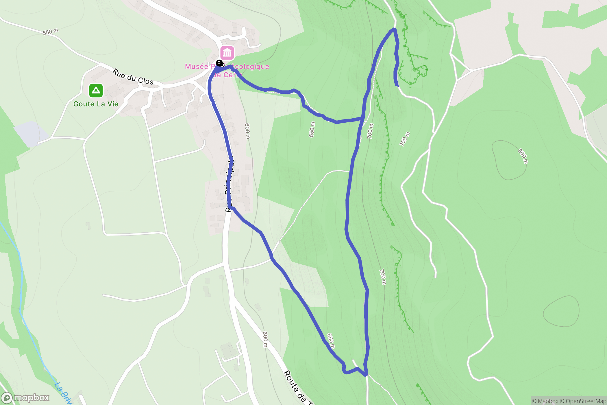Marchamp : carte du parcours de randonnée - France