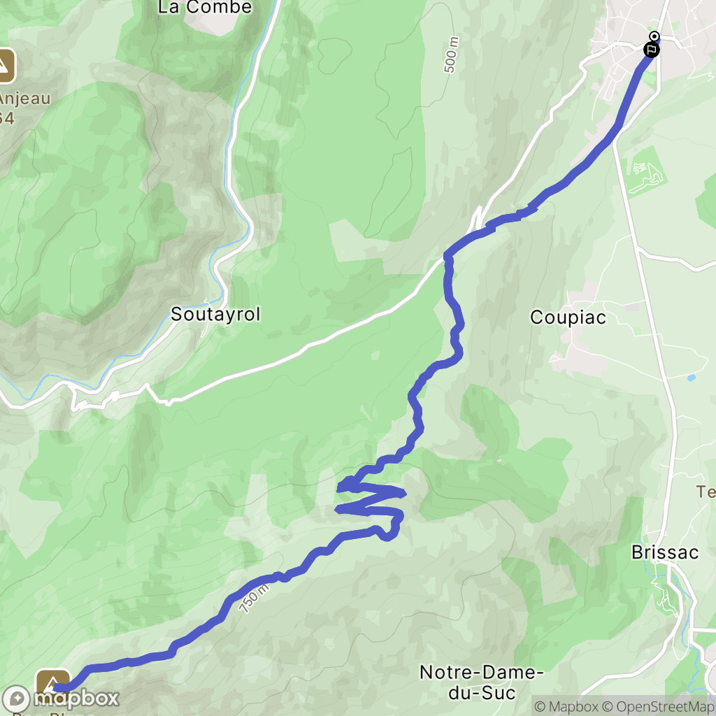 Cazilhac : carte du parcours de randonnée - France