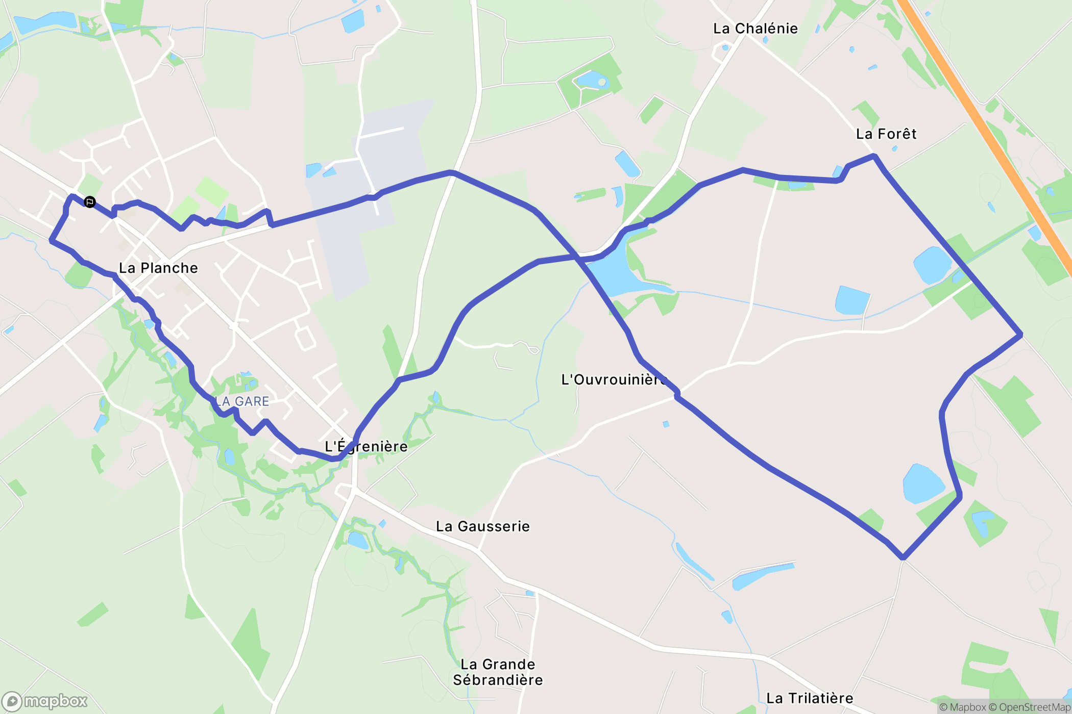 La Planche : carte du parcours de randonnée - France