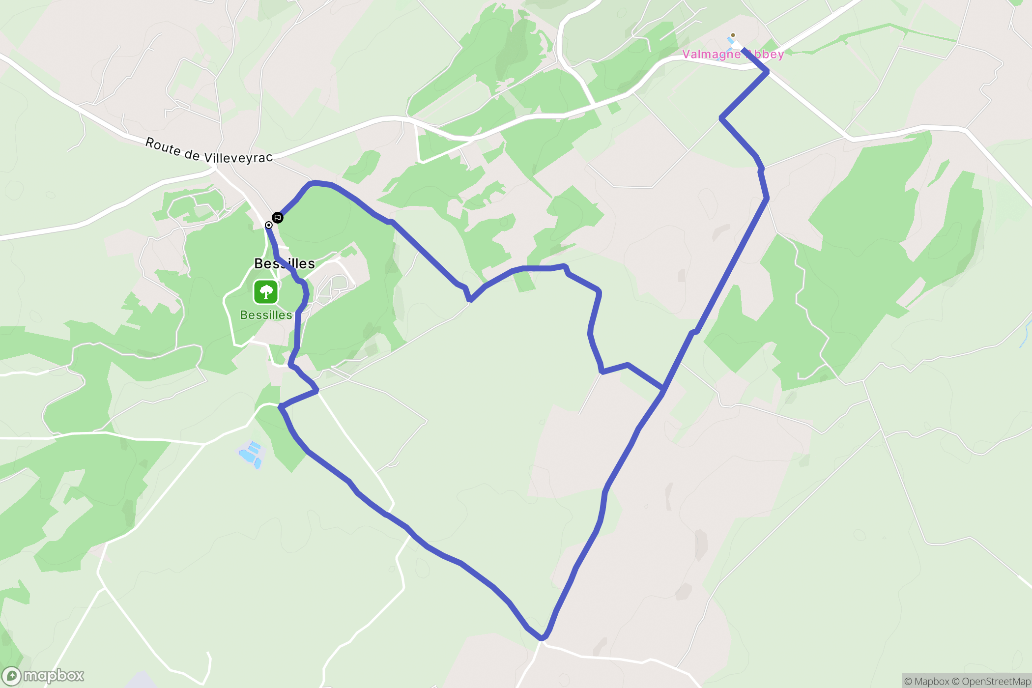 Montagnac : carte du parcours de randonnée - France
