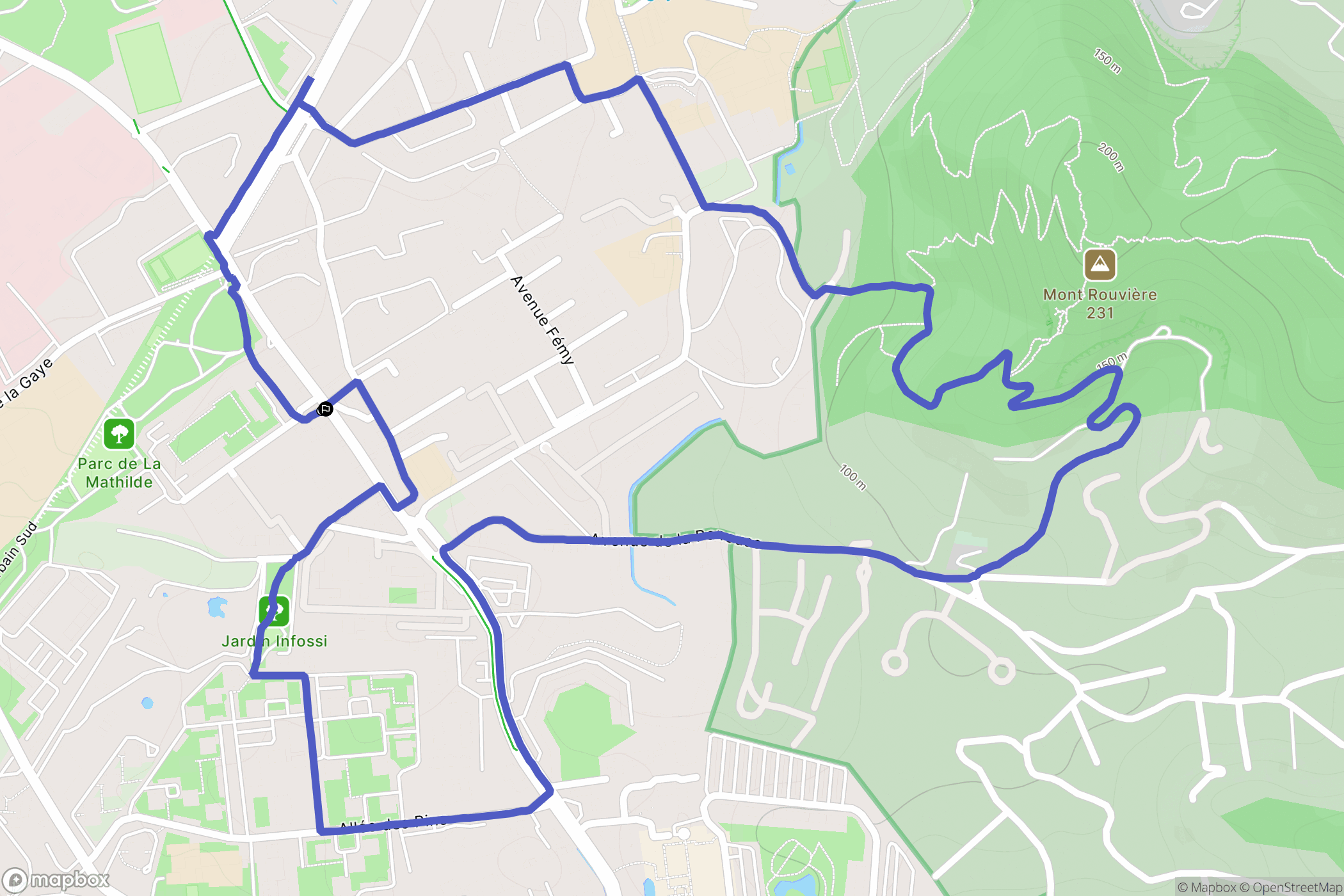 Marseille : carte du parcours de randonnée - France
