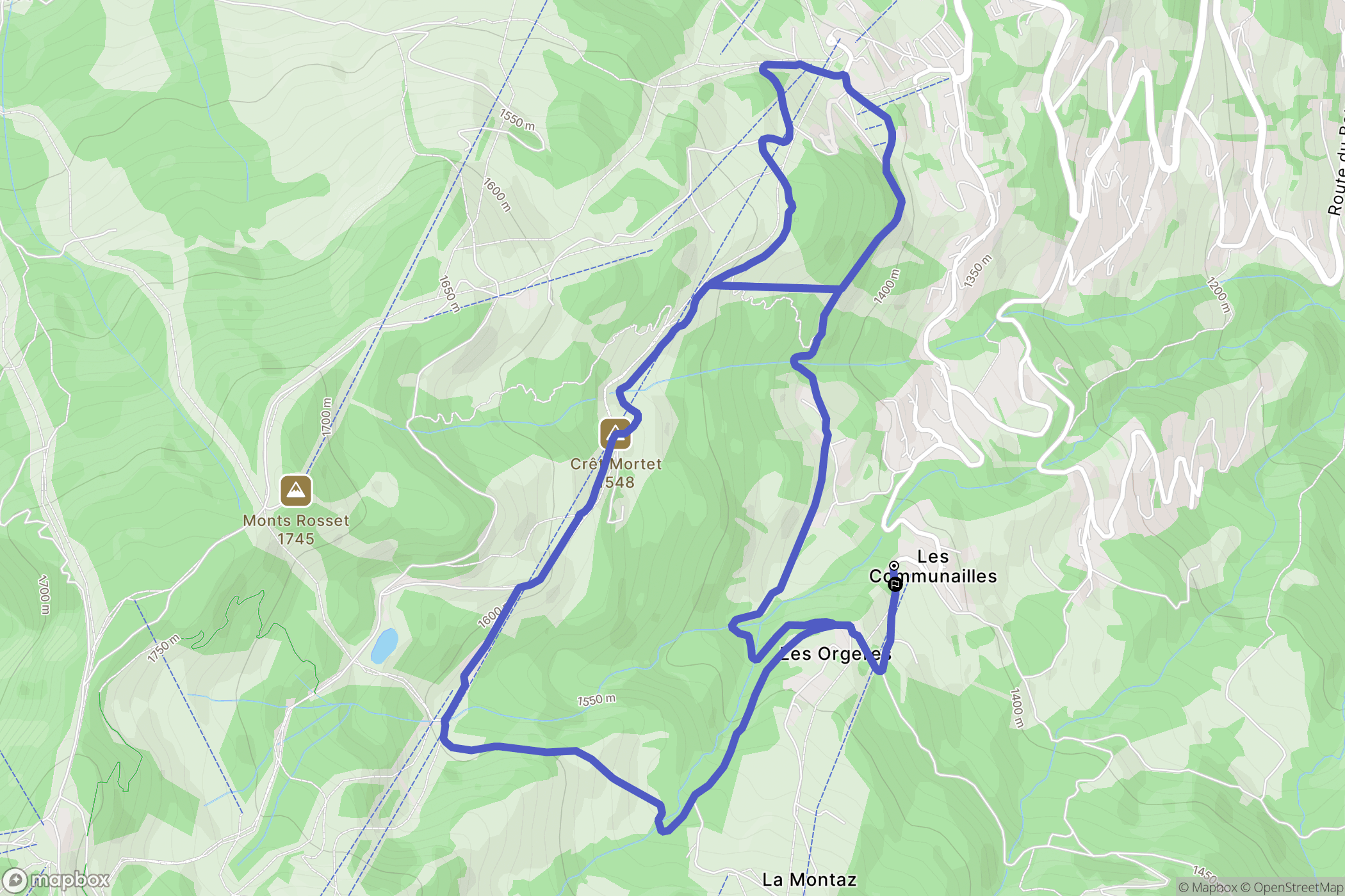 Saint-Gervais-les-Bains : carte du parcours de randonnée - France
