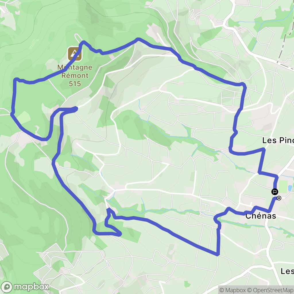Chénas : carte du parcours de randonnée - France