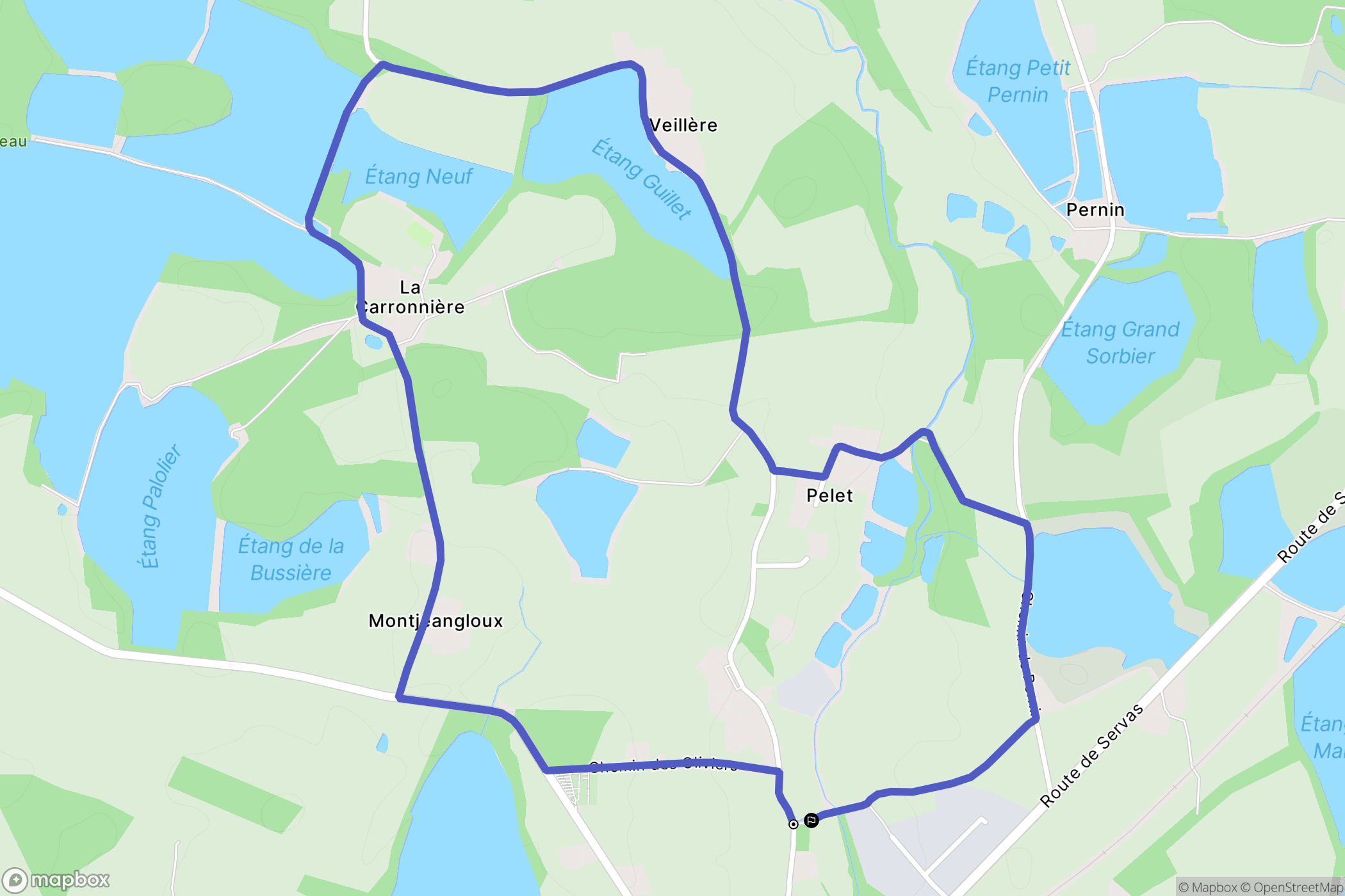 Saint-Paul-de-Varax : carte du parcours de randonnée - France