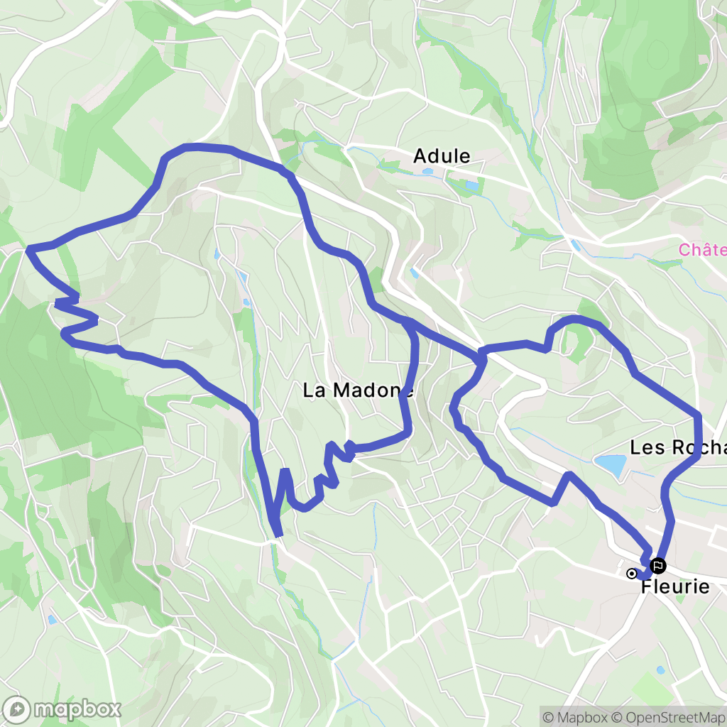 Fleurie : carte du parcours de randonnée - France