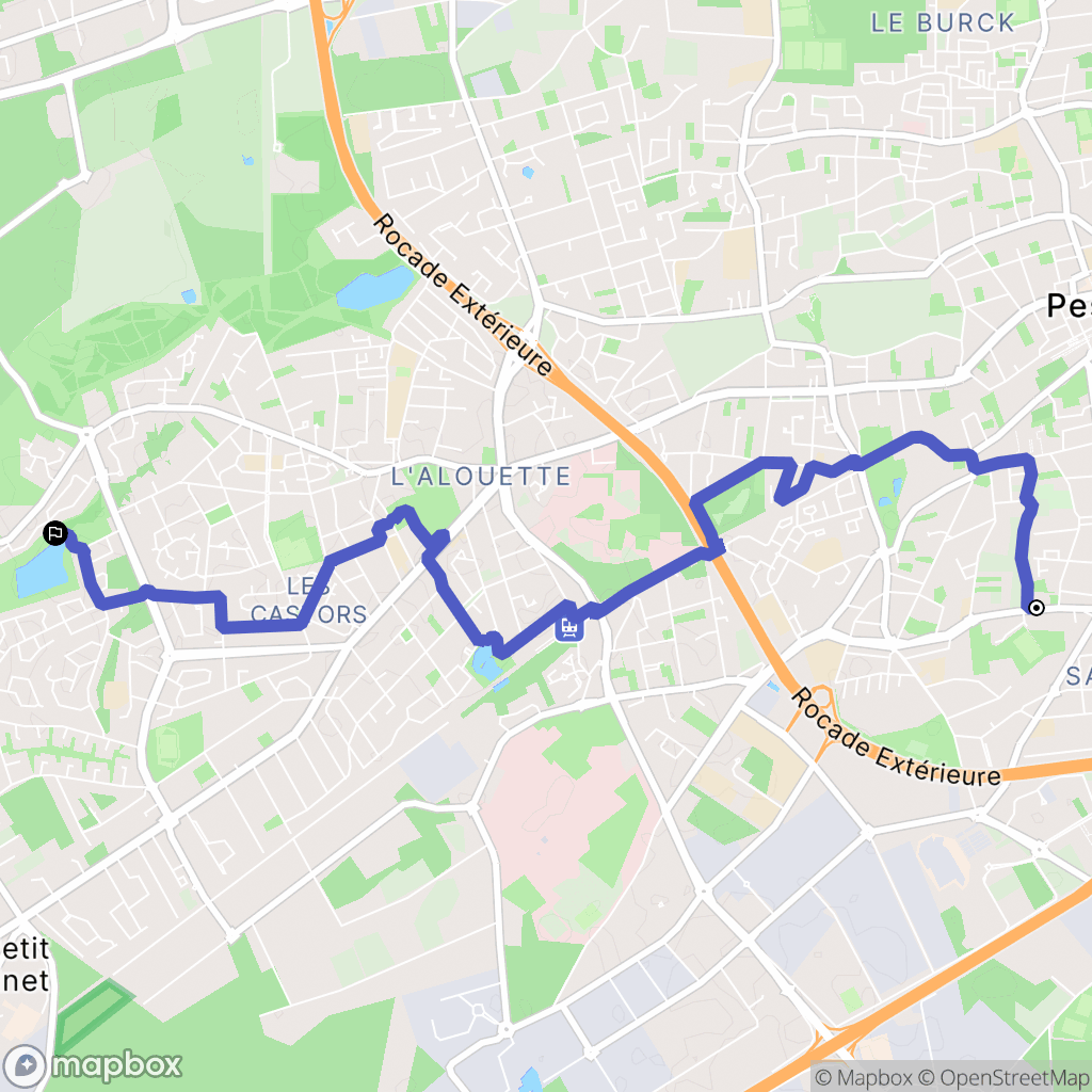 Pessac : carte du parcours de randonnée - France