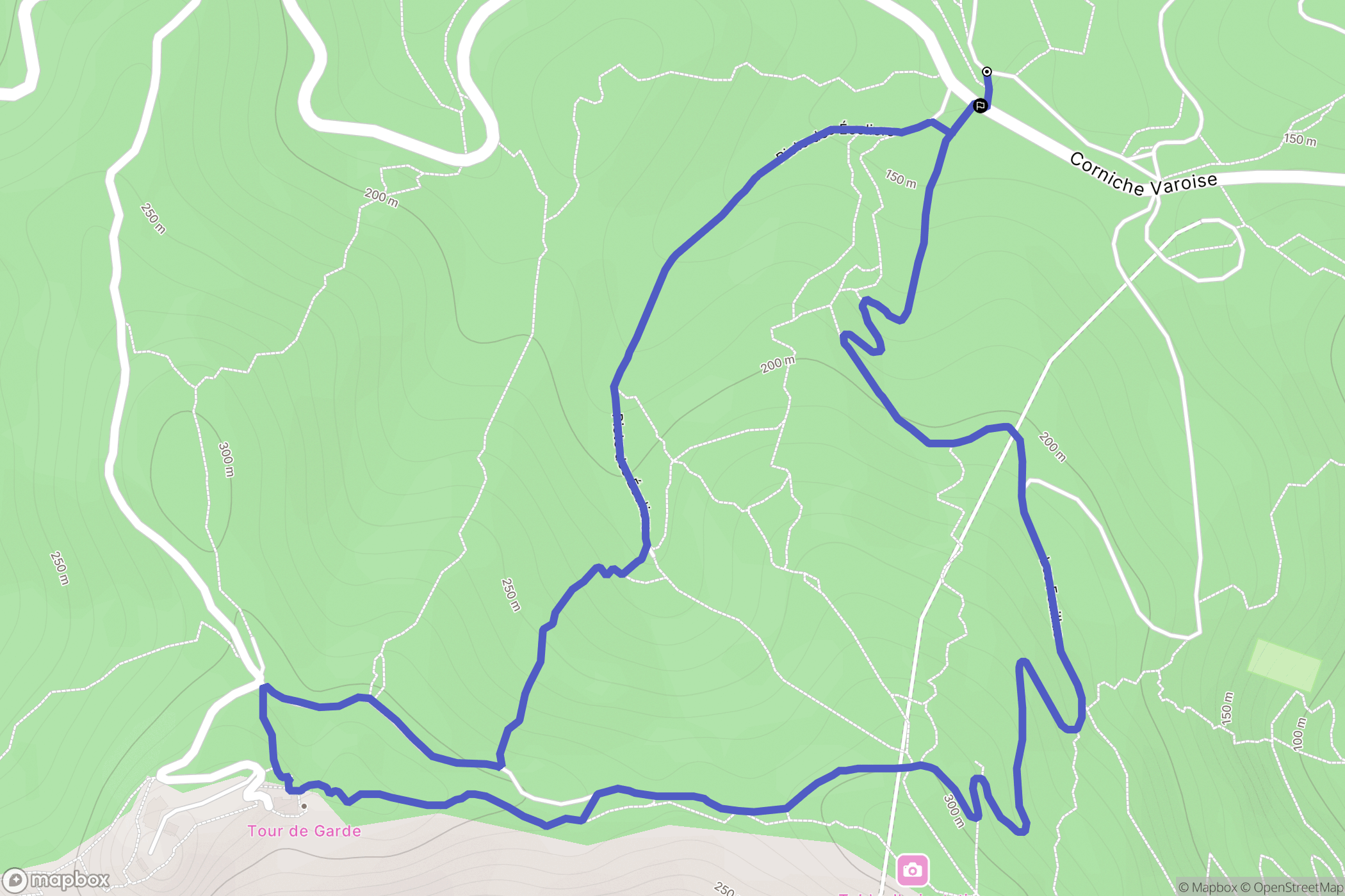 La Seyne-sur-Mer : carte du parcours de randonnée - France