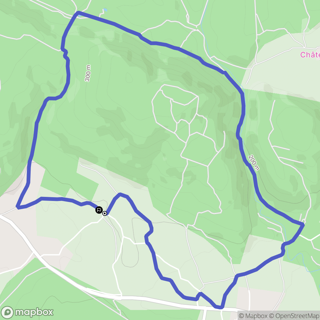 Baron : carte du parcours de randonnée - France