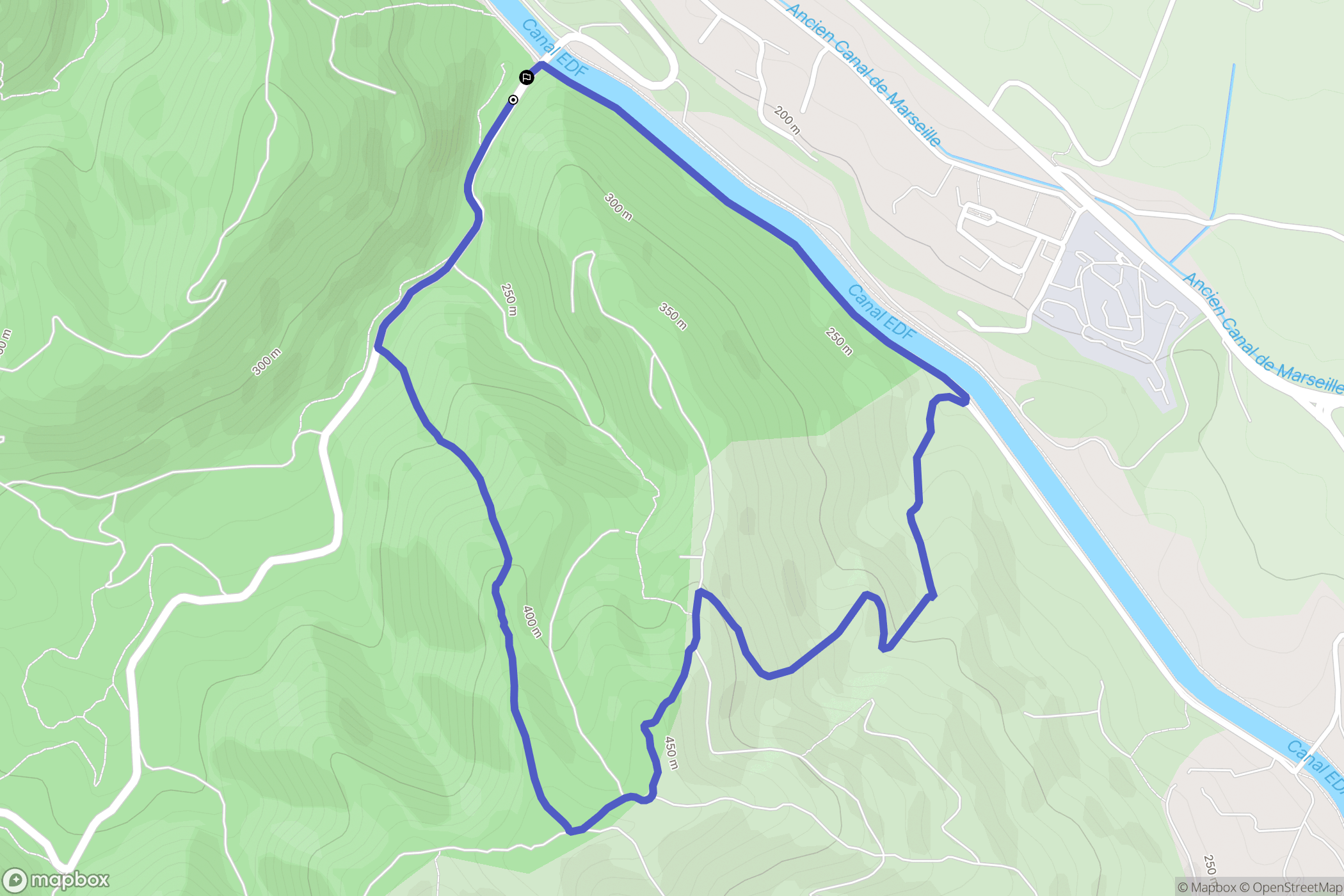 Saint-Estève-Janson : carte du parcours de randonnée - France
