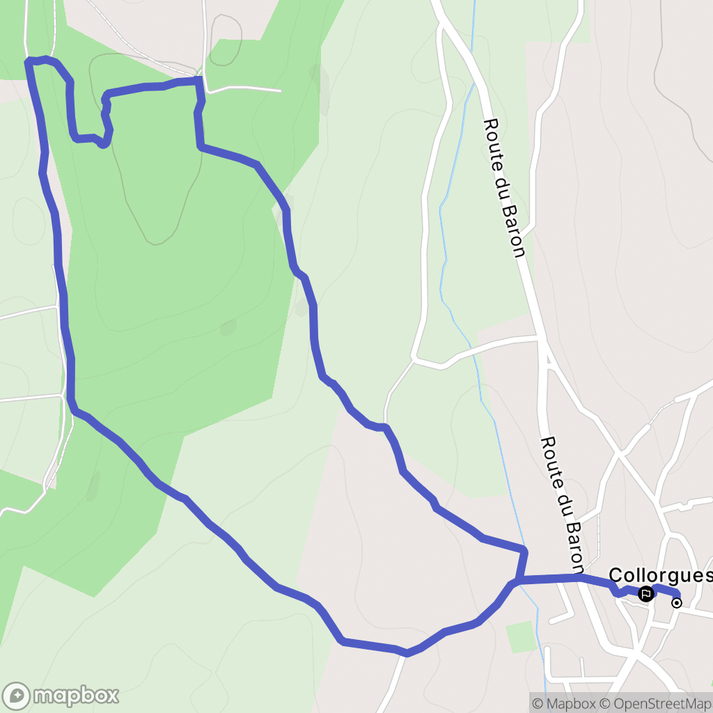 Collorgues : carte du parcours de randonnée - France