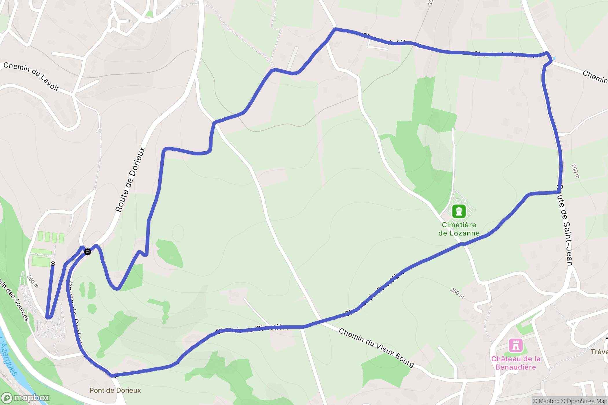 Belmont-d'Azergues : carte du parcours de randonnée - France