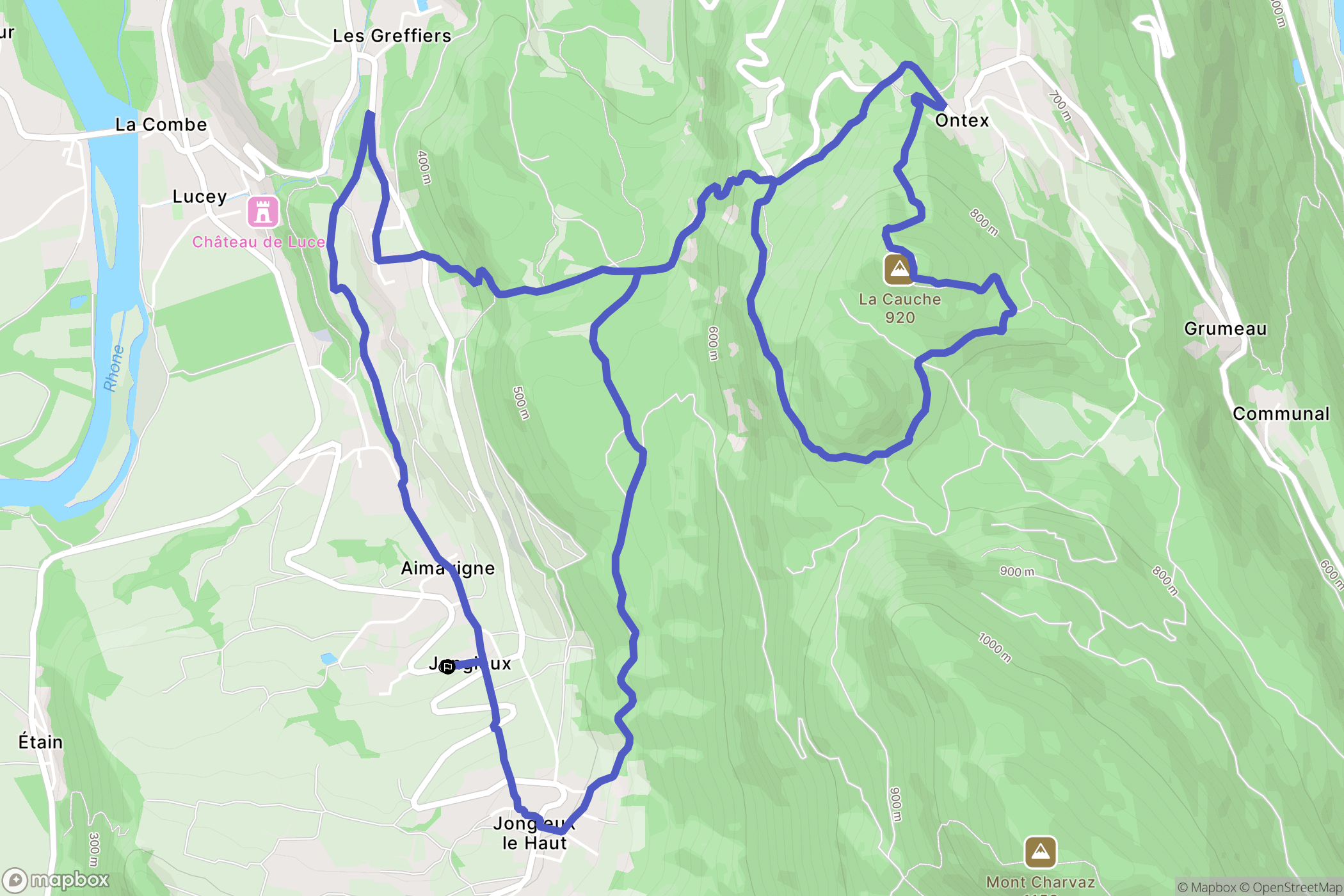 Jongieux : carte du parcours de randonnée - France