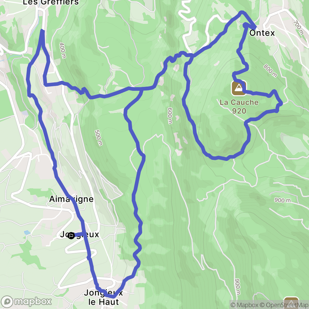 Jongieux : carte du parcours de randonnée - France