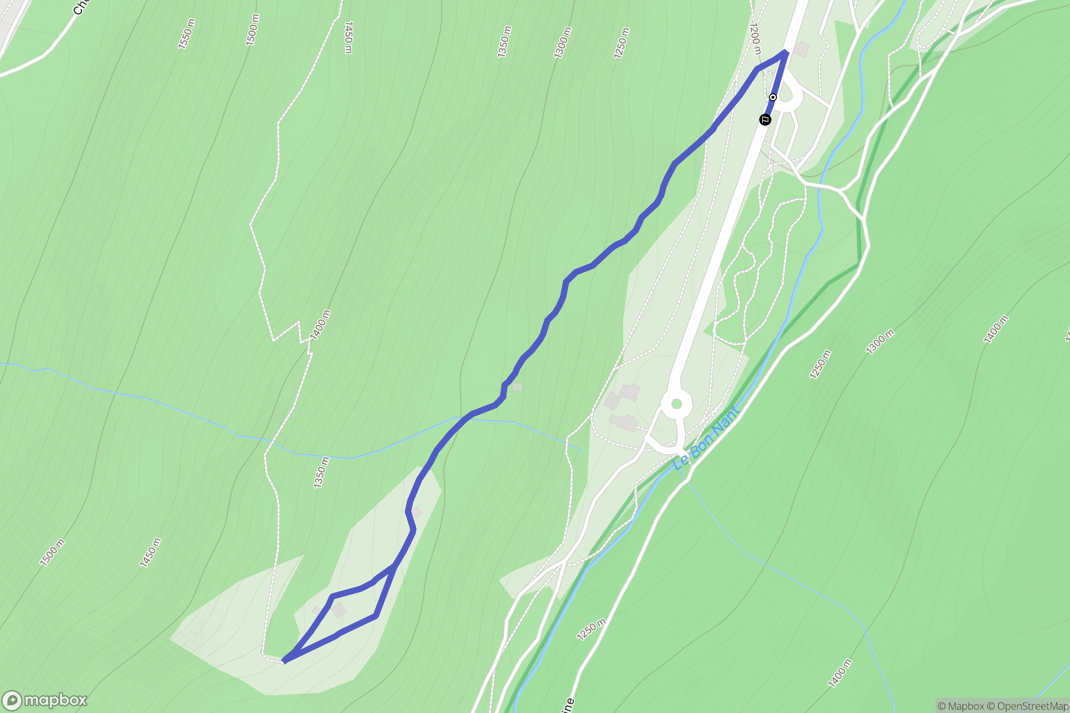 Les Contamines-Montjoie : carte du parcours de randonnée - France