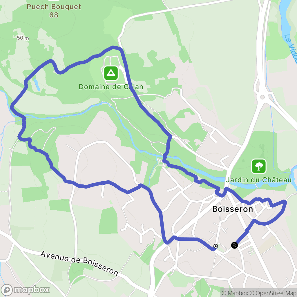 Boisseron : carte du parcours de randonnée - France