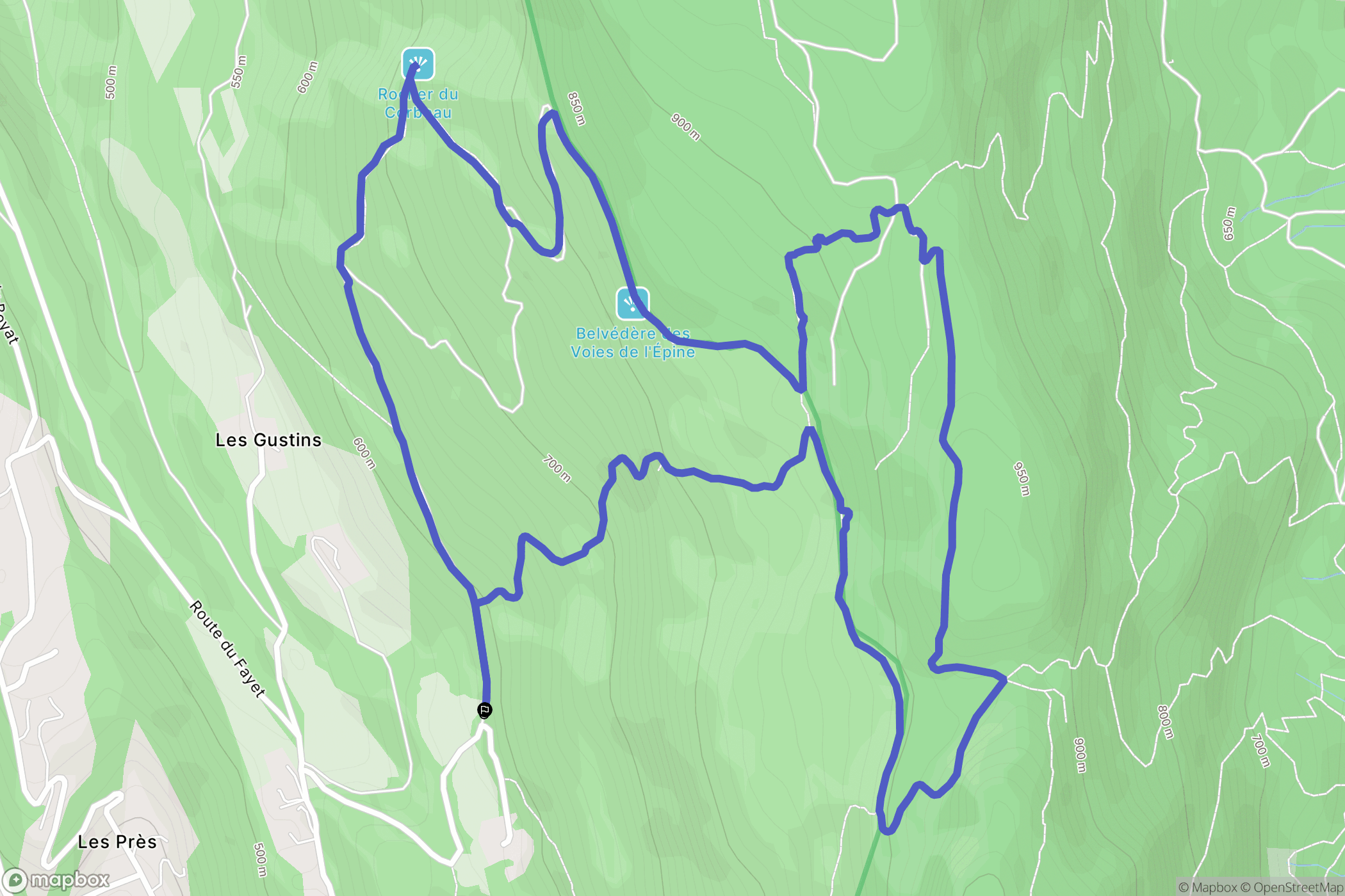 Aiguebelette-le-Lac : carte du parcours de randonnée - France