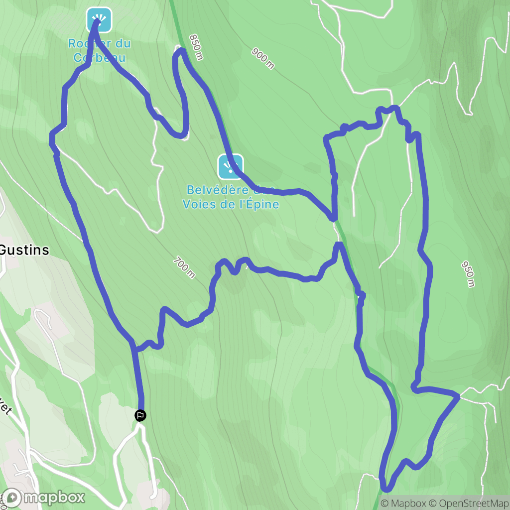 Aiguebelette-le-Lac : carte du parcours de randonnée - France