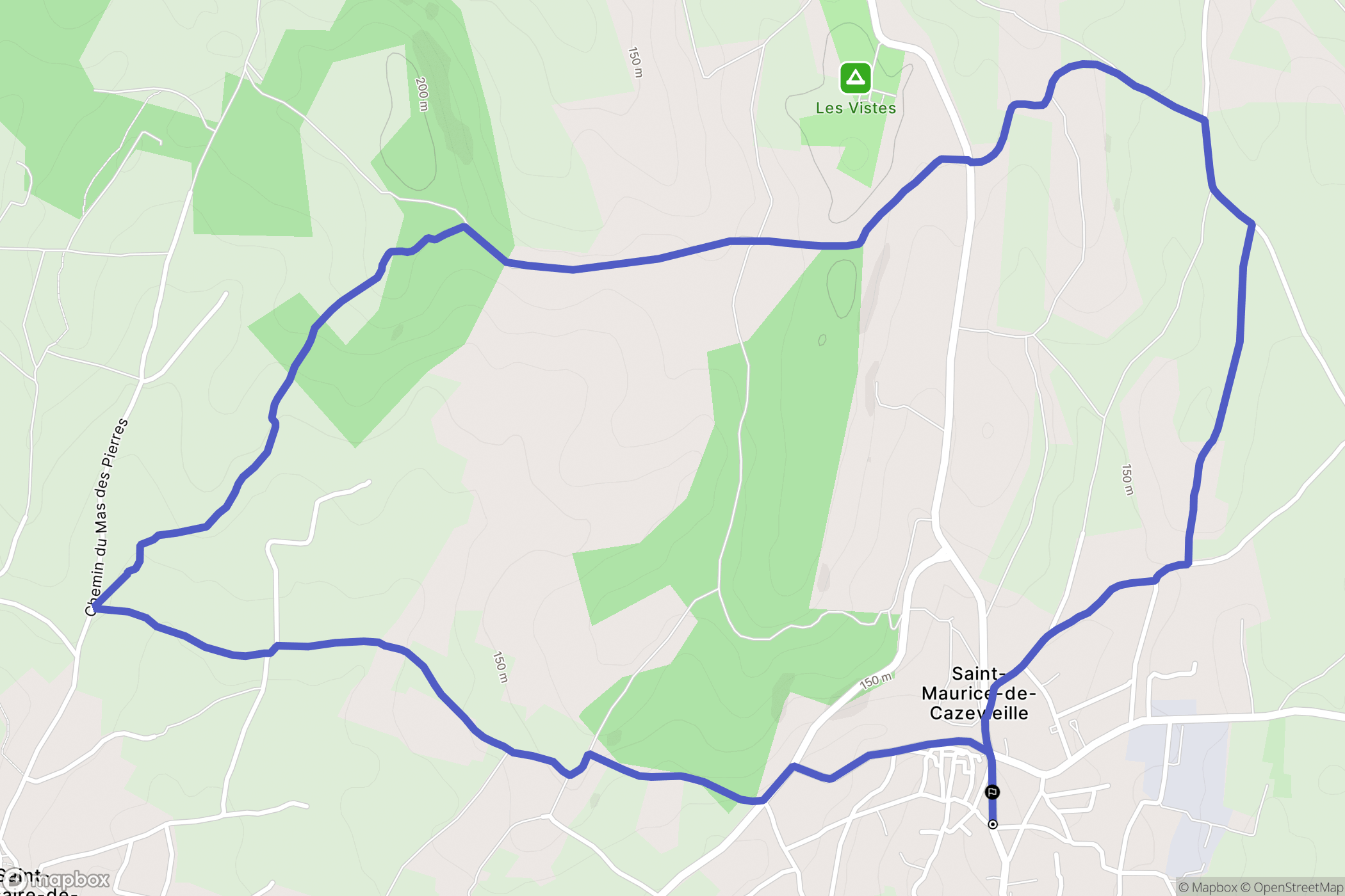Saint-Maurice-de-Cazevieille : carte du parcours de randonnée - France