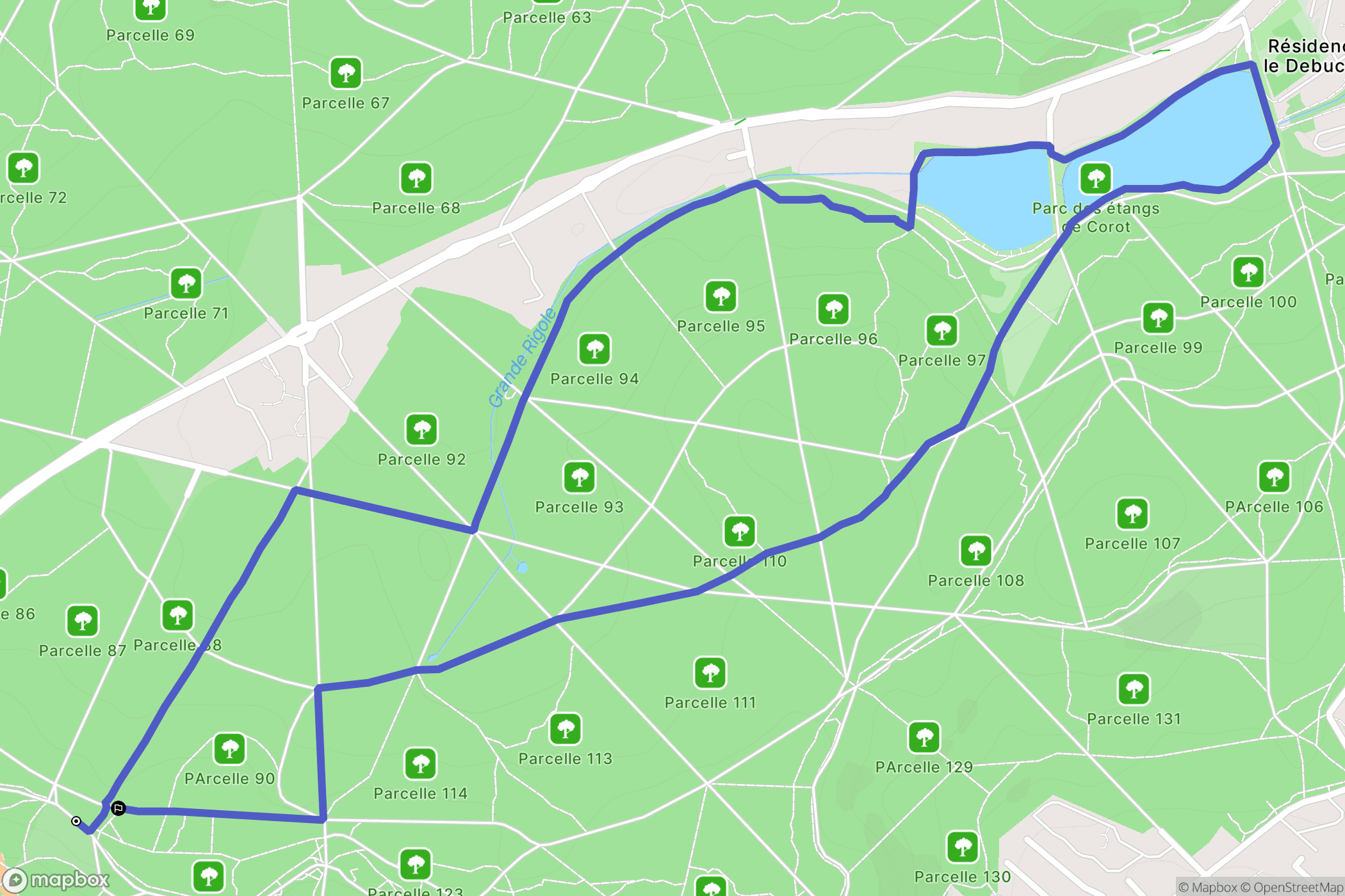 Viroflay : carte du parcours de randonnée - France