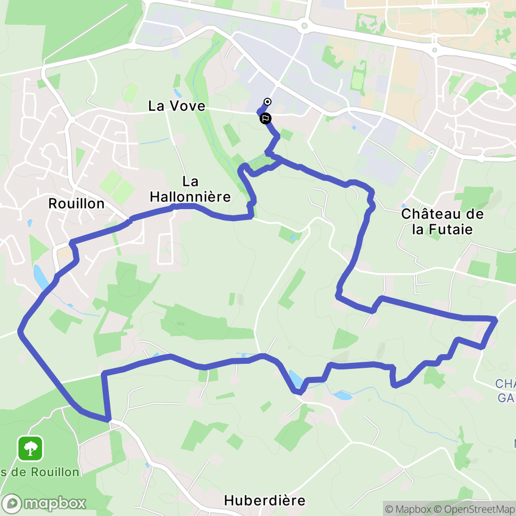 Rouillon : carte du parcours de randonnée - France