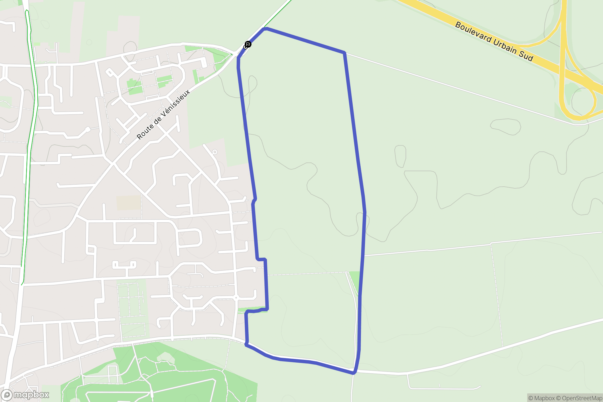 Feyzin : carte du parcours de randonnée - France
