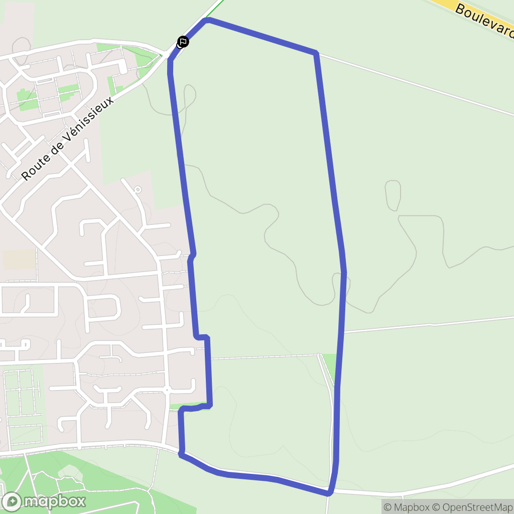 Feyzin : carte du parcours de randonnée - France