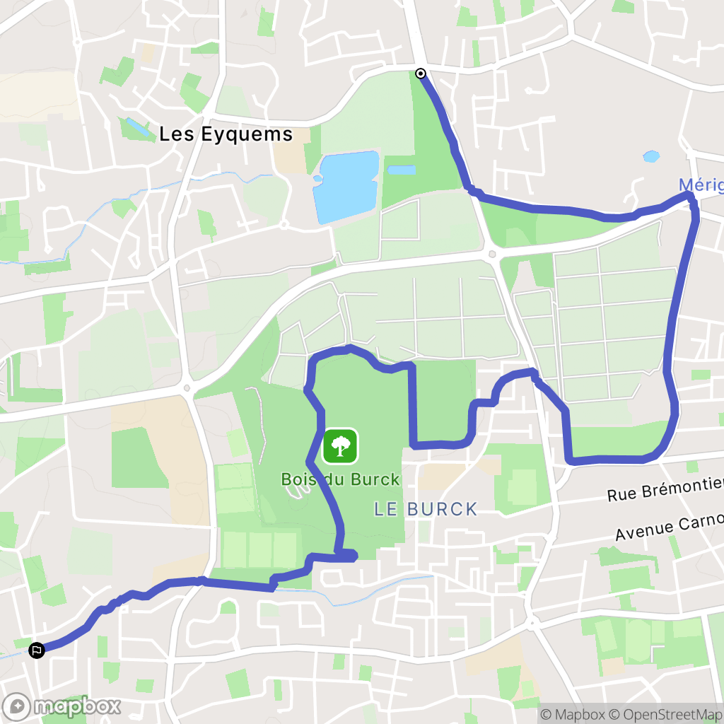Mérignac : carte du parcours de randonnée - France