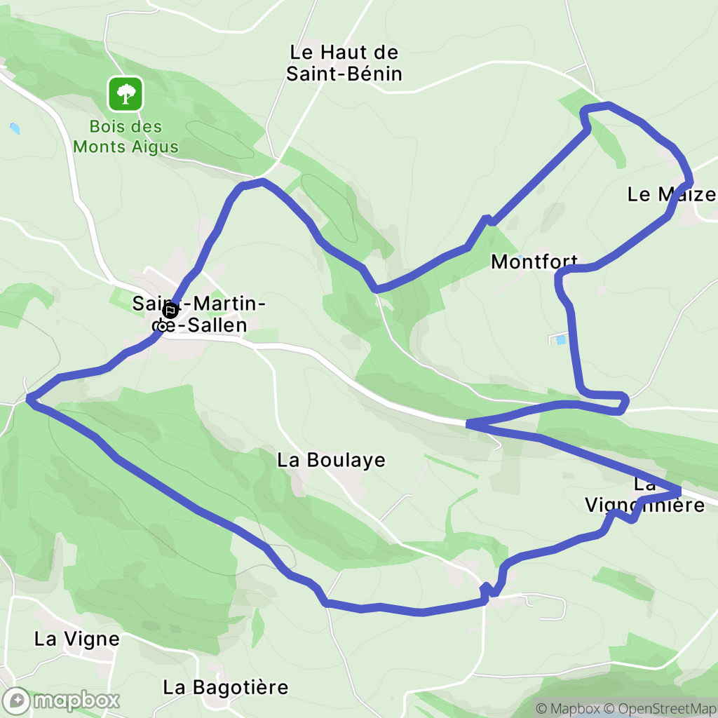 Le Hom : carte du parcours de randonnée - France