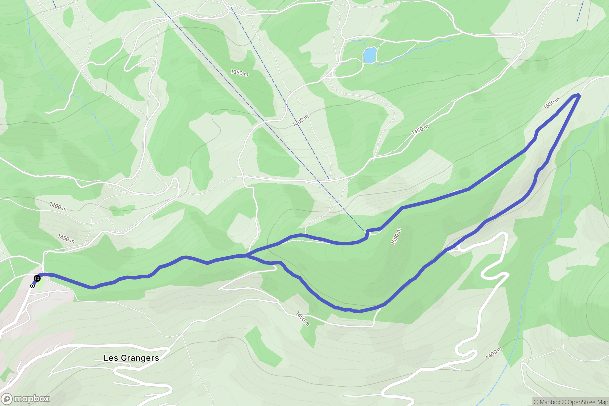 Notre-Dame-de-Bellecombe : carte du parcours de randonnée - France