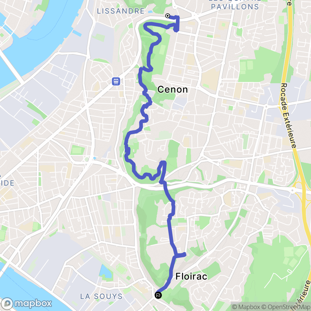 Lormont : carte du parcours de randonnée - France