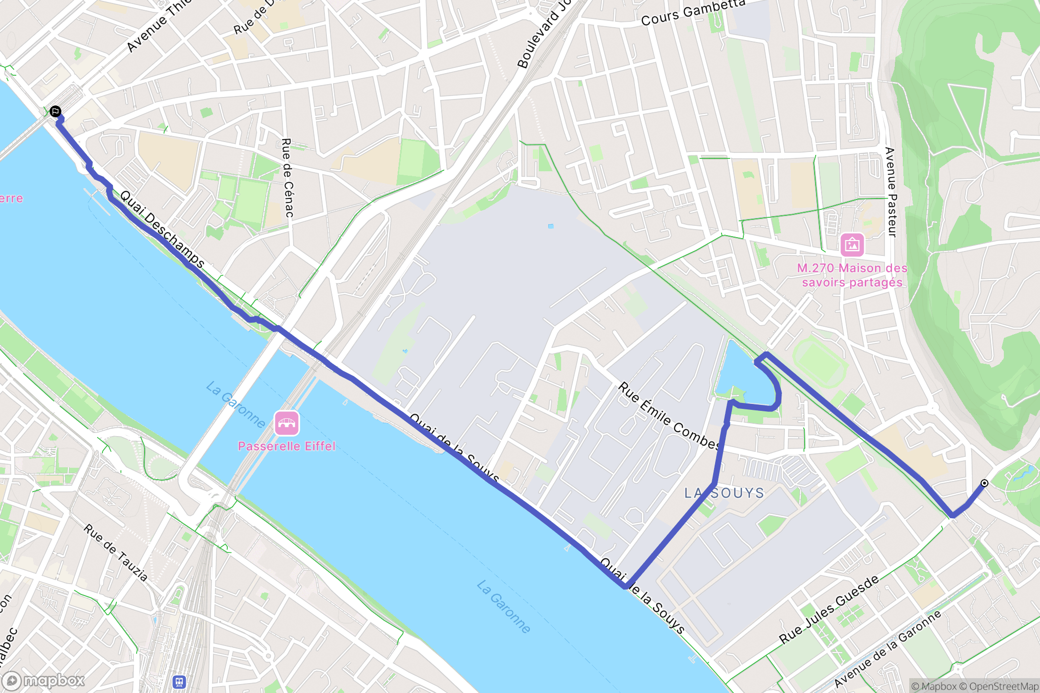 Floirac : carte du parcours de randonnée - France