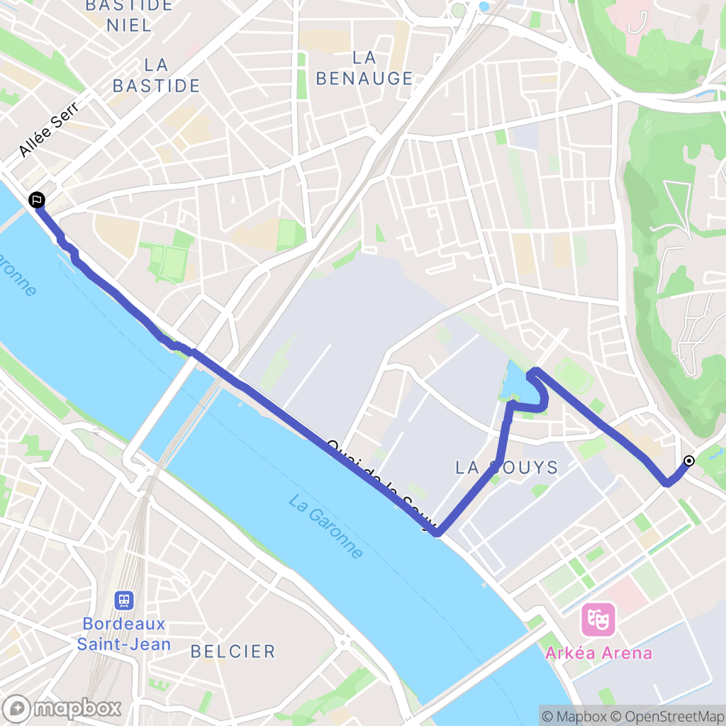 Floirac : carte du parcours de randonnée - France